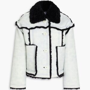 Stand Studio. NEW!Callie Faux Fur Shearling Jacket. US10. Green Black.